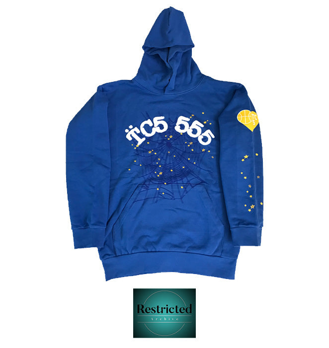 SP5DER TC5 Guardian Angel Number Hoodie in Blue – Restricted Archive