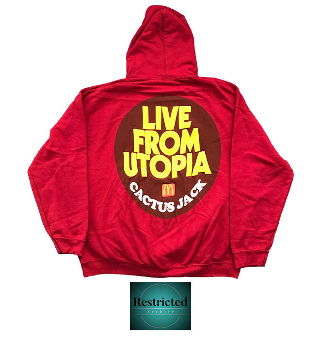 Cactus Jack X McDonald´s Live From Utopia Sticker Hoodie in Red